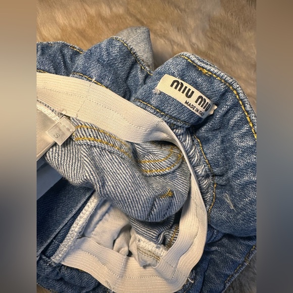 Miu Miu Light Blue Jean Shorts - Picture 3 of 4